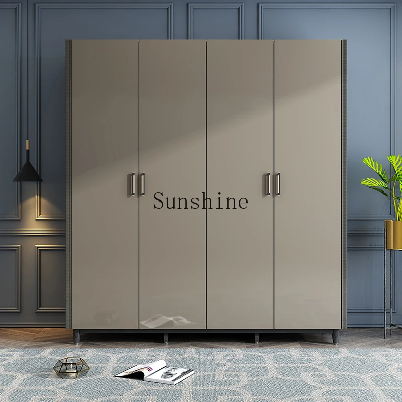 Wardrobe light luxury home bedroom four doors casement large wardrobe modern simplicity, assembly storage, storage