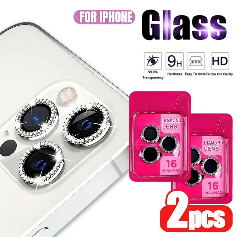 

2 Pieces for iPhone 17Pro/ Pro Max Full Coverage Tempered Glass Camera Lens Protector - 9H Hardness Drop-Resistant, Bubble-Free