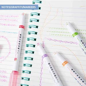 6 adet / takım çiçek şekli anahat kalemler, işaretleyici, köşe rulo kalem ucu, sevimli kırtasiye, kawaii graffiti okul ve aksesuarları Yanan kalemin 6 büyük satışı-no. 6