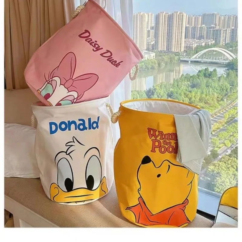 

Disney Donald Duck Laundry Basket Pooh Bear Foldable Storage Basket Cartoon Large Capacity Household Clothes Storage Bag Gifts