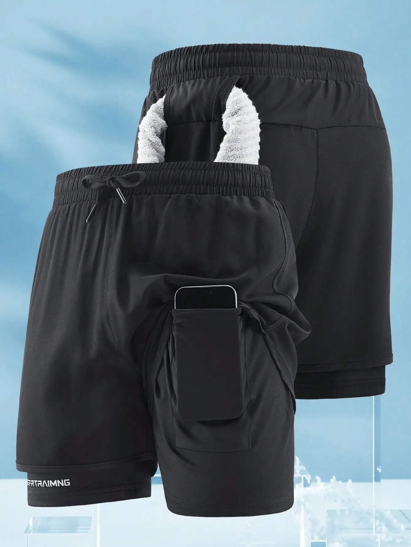 

Мужские спортивные шорты с внутренними карманами, длина до колена, 3-дюймовые, для тренировок, с защитой от натирания