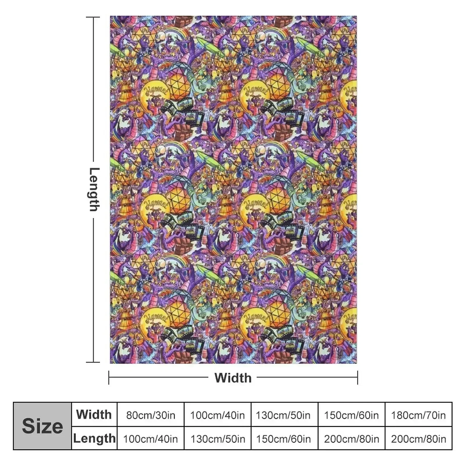 THE ORIGINAL Figment Collage Throw Blanket couch cozy soft plush fuzzy picnic outdoor blanket
