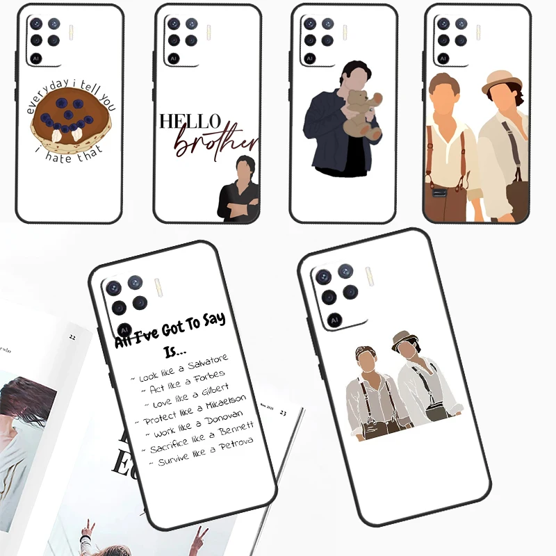 Damon and Stefan Vampire Diaries For OPPO A96 A76 A16 A17 A57 A77 A15 A52 A72 A5 A9 A53 A91 A79 A58 A78 A98 A94 A74 A54 Case