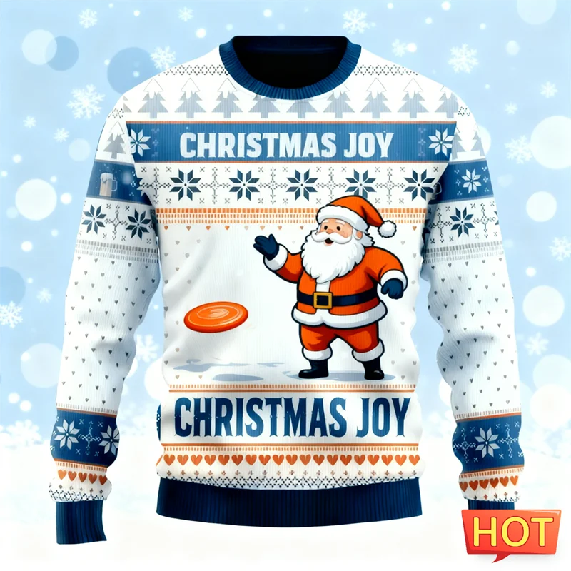 2026 جديد مضحك سانتا كلوز الجرافيك بلوزات موضة عطلة ارتداء ثلاثية الأبعاد مطبوعة القبيح عيد الميلاد سترة فضفاضة الشارع الشهير البلوفرات #4