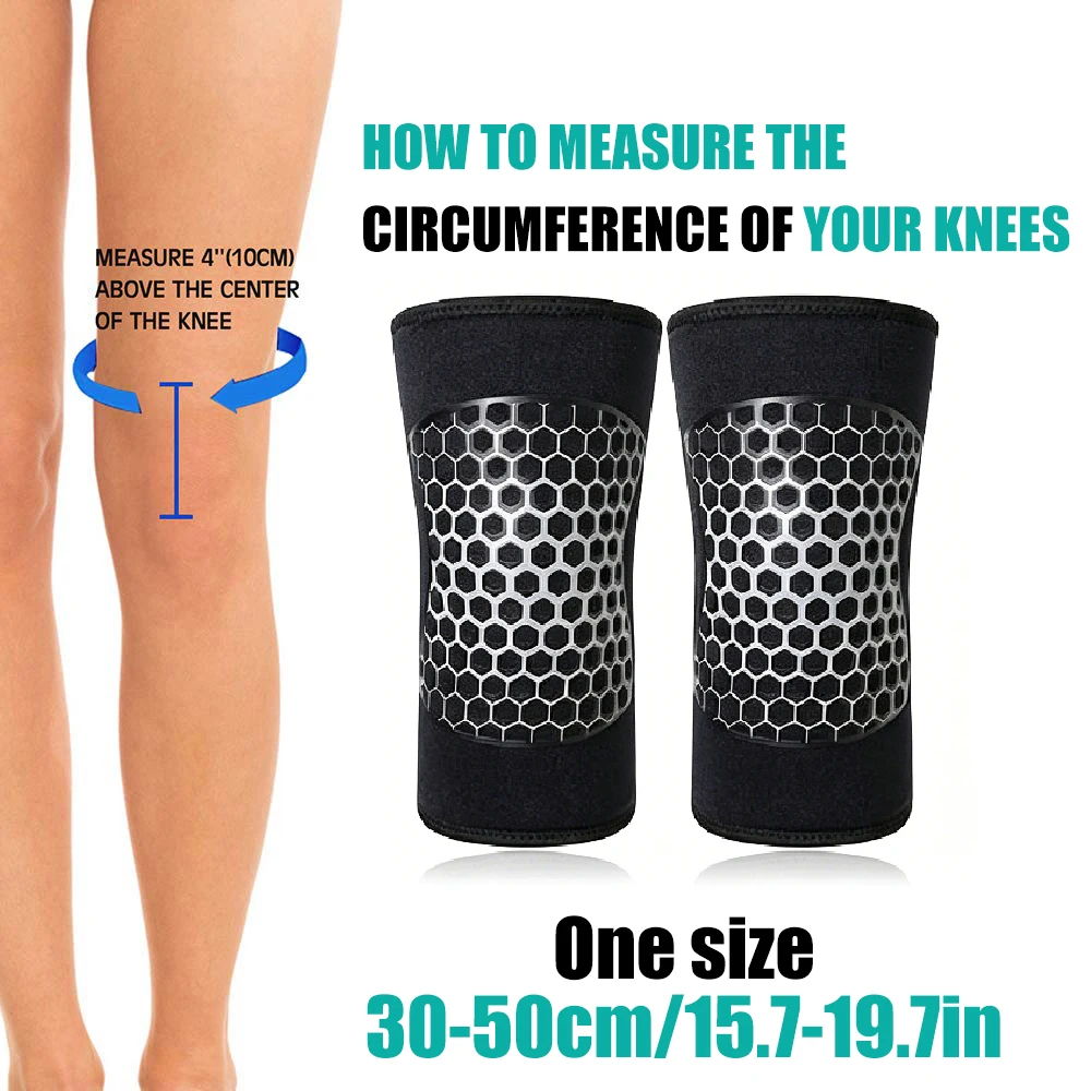 1Pair 7mm Thick Knee Compression Sleeves, Powerlifting & Weightlifting Knee Support Brace, Ideal for Squats, Gym Workout