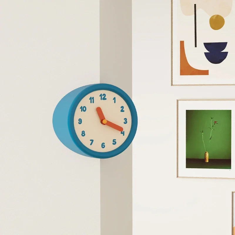 Nordic Wall Clocks Creative Living Room Wall Watch Bedroom Modern Silent Art Corner Clock Simple Home Decoration Accessories