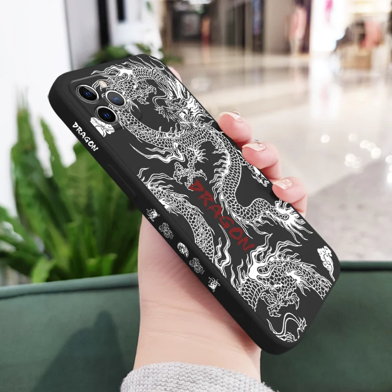 حافظة هاتف ديفيل دراجون لهاتف آيفون 17 16 16e 15 14 13 Plus Pro Max غطاء سيليكون صغير