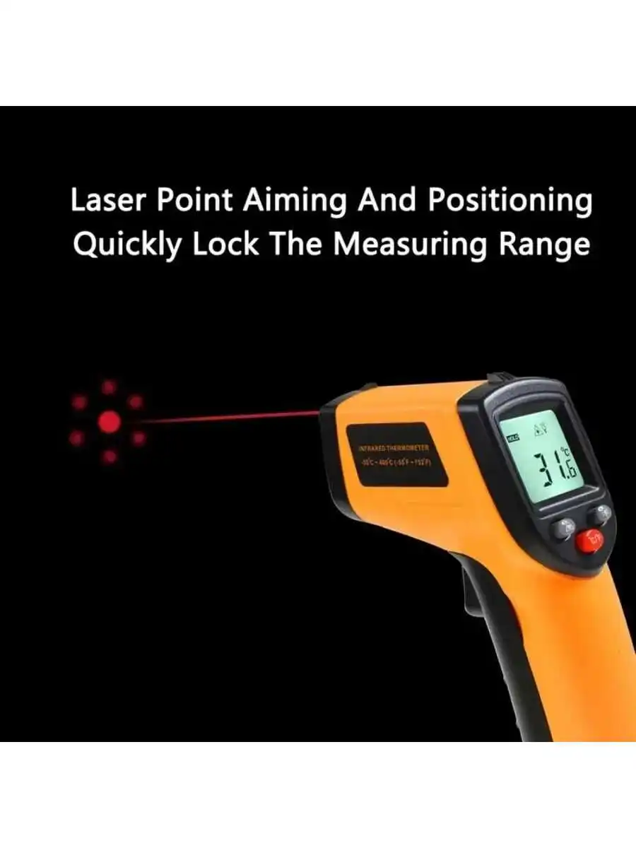 GM320 Non-Contact Digital Laser Grip Infrared Thermometer Temperature -58F-716F(-50C-380C), Digital Instant Read Meat Thermomete