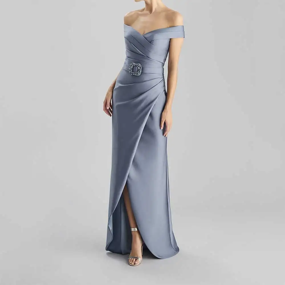 

Chic Sweetheart Neck Cap Sleeve Pleated Side Split Sleeveless Evening Dress for Women Prom Dress Elegant Cocktail Party Dress