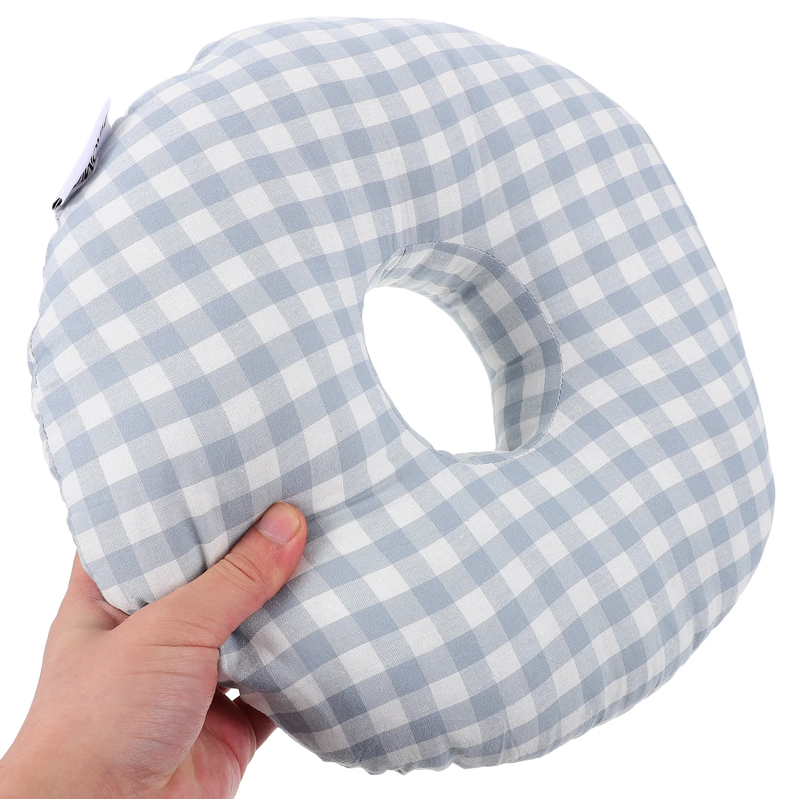 

Ear Pillow Single Hole Neck Sleeping Side Lying Grid Cotton Thick Adults Beauty Salon Massage Relaxation Donut