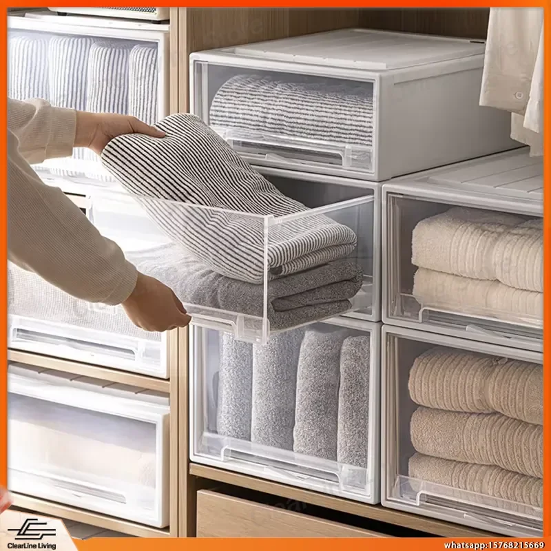 Thickened Drawer Storage Box for Clothes Toys Underwear Desktop Sundries Organizer Home Storage Bin Living Room Cabinet