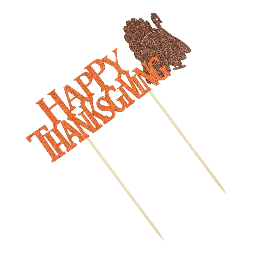 Thanksgiving Cake Topper Happy Thanksgiving Turkey Cupake Topper Party Cake Food Picks Dessert Decoration