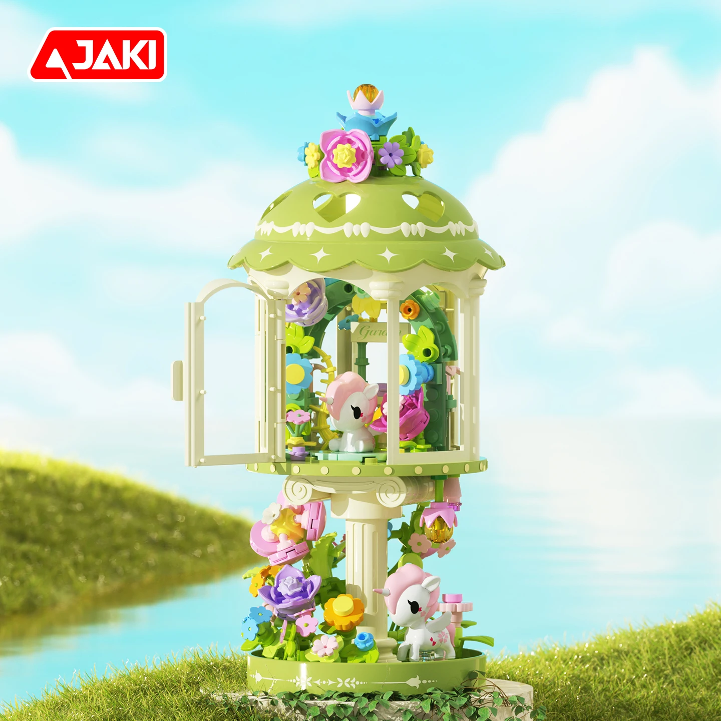 JAKI Forest Castle Lighthouse Building Blocks Set with Light, Night Light, Bedroom Ornament, Model Assembly Toys, Gift for Girls view 6