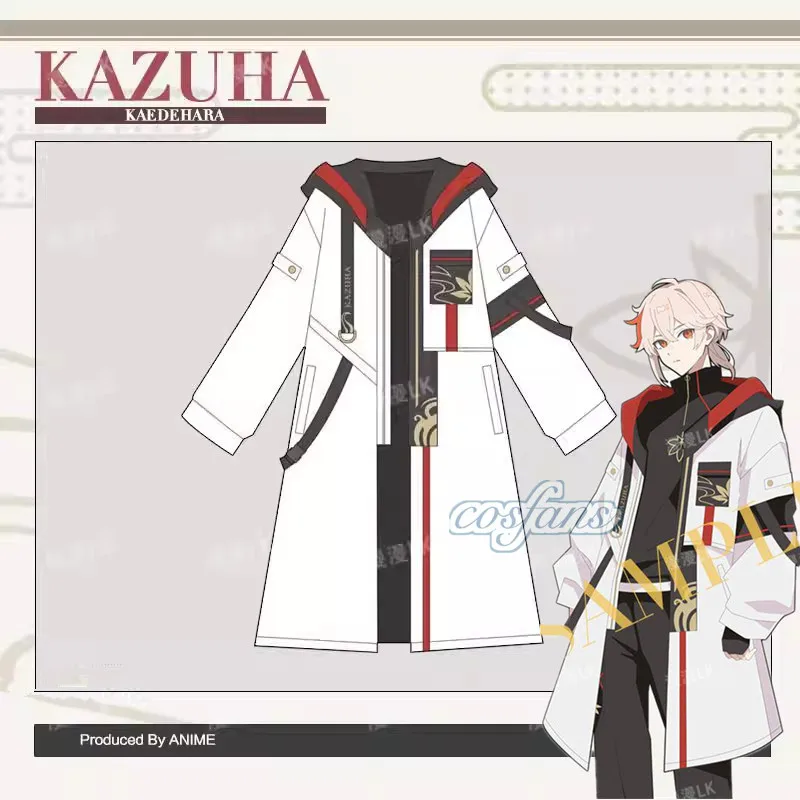 

Игра Genshin Impact Kaedehara Kazuha, одежда для косплея, повседневный кардиган с капюшоном, пальто, куртка, костюм на Хэллоуин, аниме, подарок