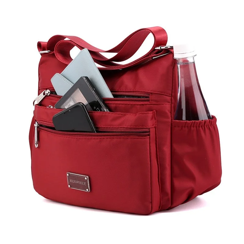 Waterproof Large Capacity Oxford Canvas Crossbody Bag for Middle-Aged Women Single Shoulder Practical Mom Bag Soft Zipper Clo...