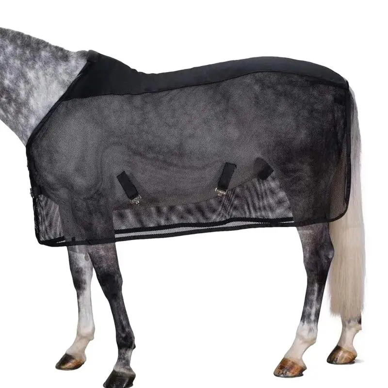 Feuille de protection anti-mouches pour cheval, en maille, confortable, réglable, légère, respirante, anti-UV