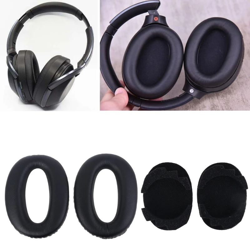 1Pair Replacement Leather Earpads Memory Foam Ear Cushion Cover For Sony MDR-1000X MDR 1000X WH-1000XM2 Headphone Sleeve