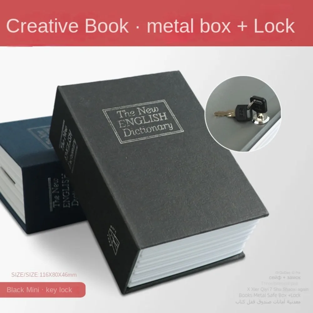 Booksafe Savings Bank Mealheiro Bloqueio & Chave Cofre Livro Simulado Seguro Desvio Seguro Metal Box Dicionário Livro Oco