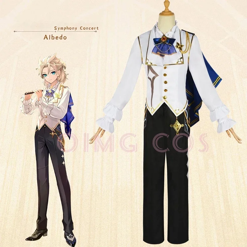 Genshin Impact Albedo Cosplay Symphony Concert Costume Adult Carnival Uniform Anime Halloween Party Costumes Masquerade