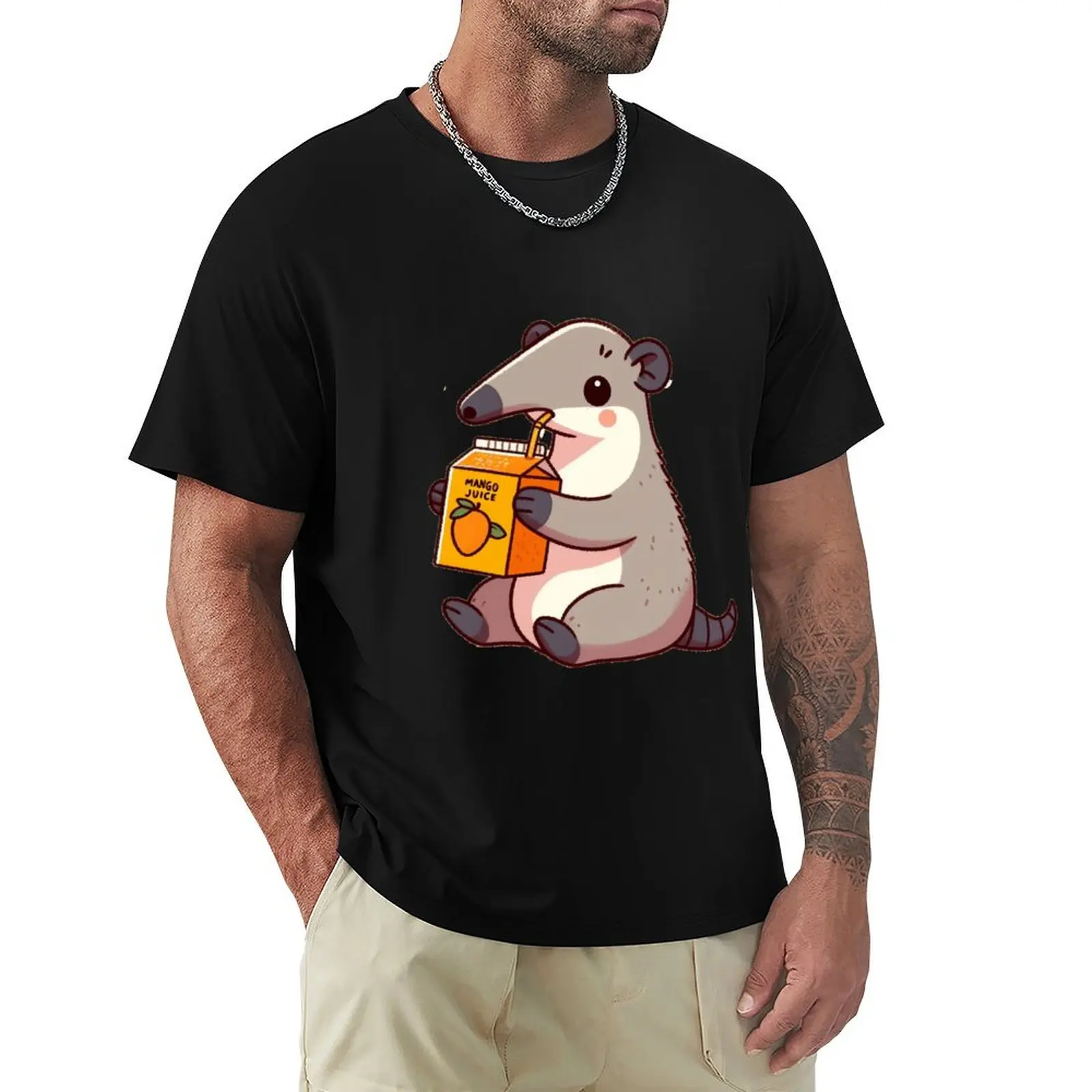 

Mango Juice Anteater T-Shirt vintage t shirts summer tops vintage graphic tee heavyweights fitted t shirts for men