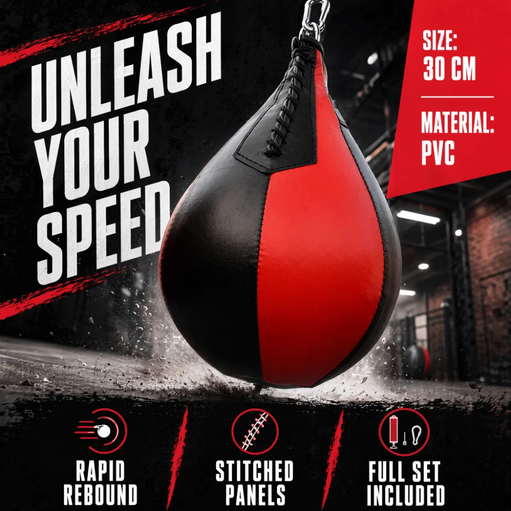 4pcs Durable PVC Speed Bag Lightweight Stitched Punching Ball Inflatable with Pump Hanging Punching Bag MMA Training