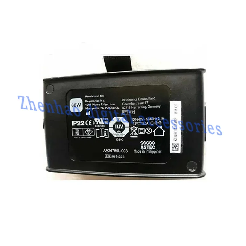 Original 12v 5a 60w aa24750l-003 mw115ra1200n09 ac adapter für philips dorma500 dorma200 st30 1091398 cpap netzteil ladegerät