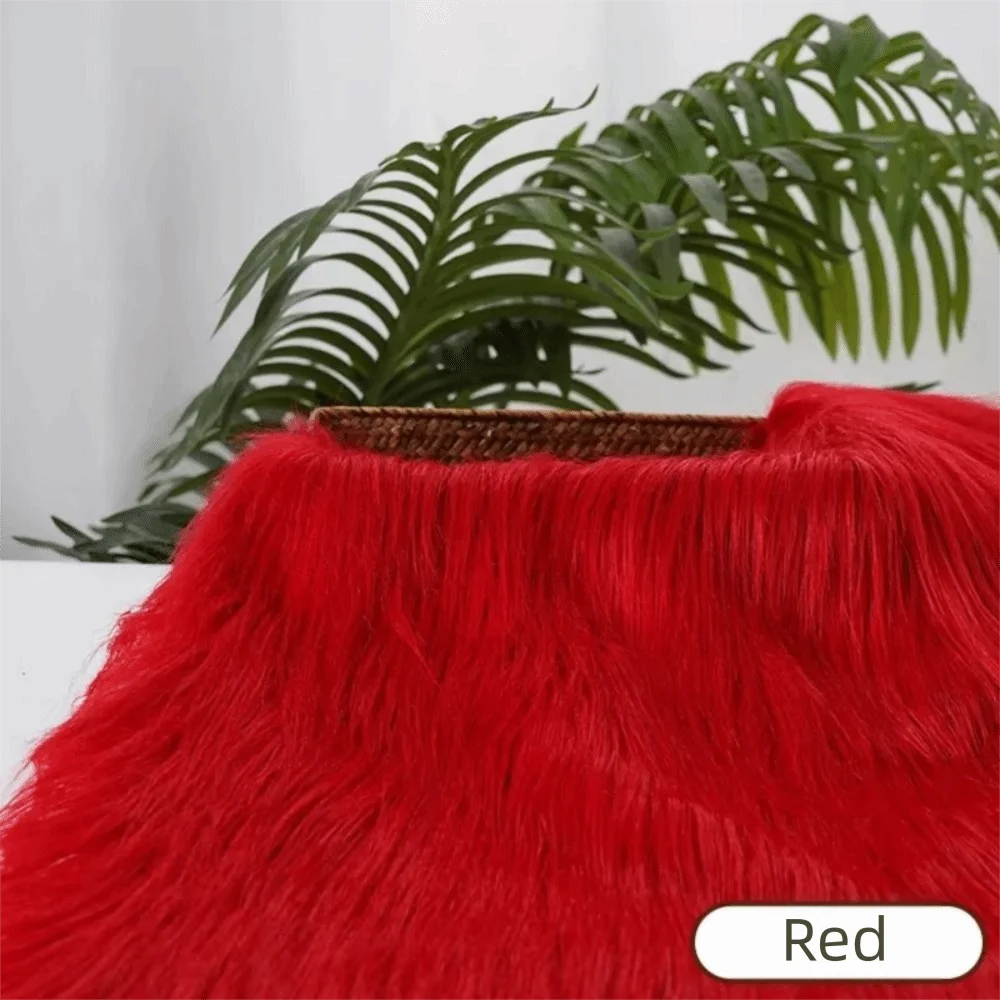 Sewing Accessories 25x45cm Long Faux Fur Fabric 9cm Long Solid Color Long Hair Fabric Fur Material For Animal Suit