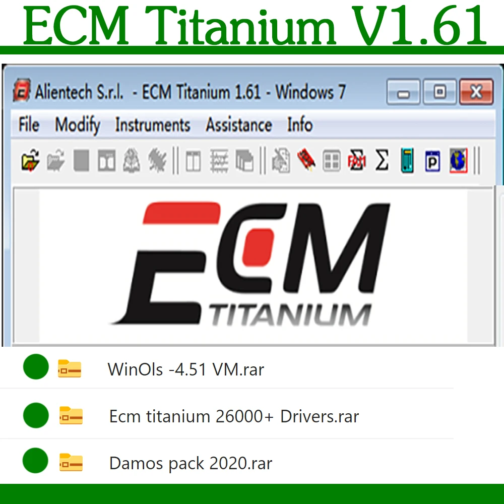 Ecm Titanium 1.61 26000 Drivers work with KWP 32gb USB Car Software WinOLS 4.51 Galleto repair tool More Functions Auto ECU Chip