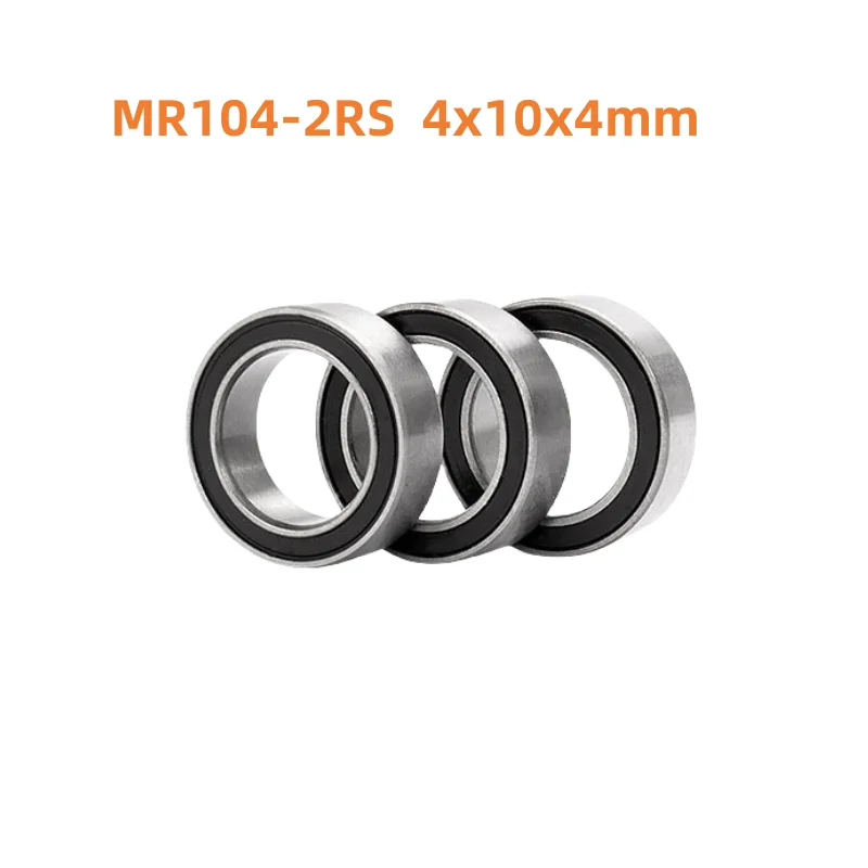 Miniature bearing MR104-2RS 4x10x4mm Rubber sealed deep groove Ball Bearings MR104RS MR104 RS 2RS 4*10*4 mm