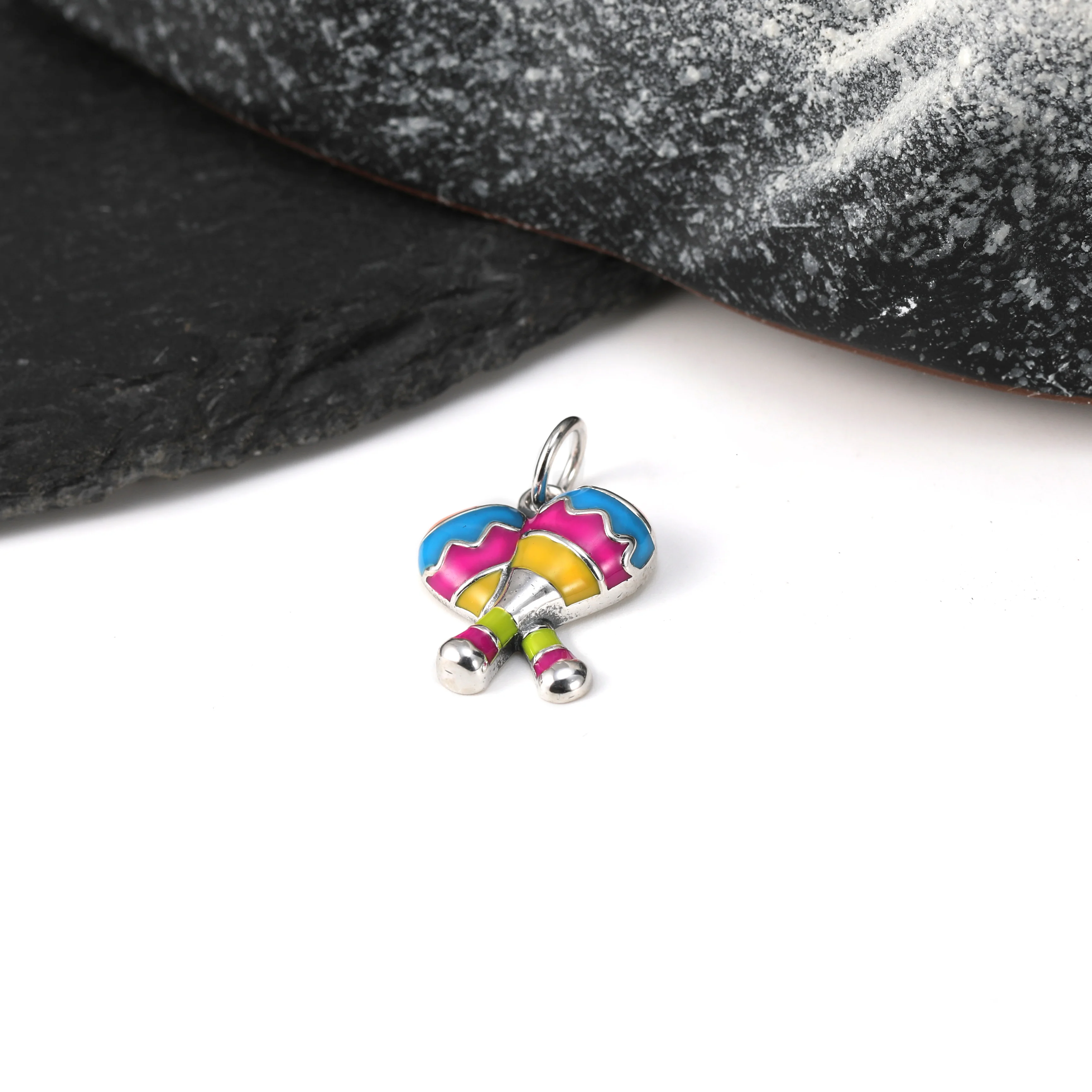 DJ254 سلسلة مفاتيح أصلية من الفضة الإسترليني عيار 925 عصرية ورائعة، قلادة كرة رملية لمهرجان المينا