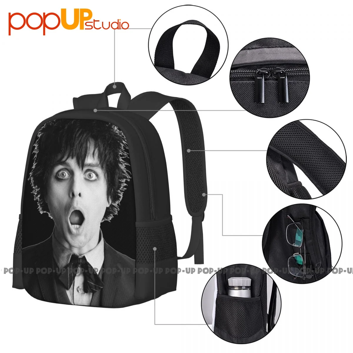 Billie Joe Armstrong Billy Rock Green Day Band Backpack Large Capacity Gym Creative Sports Bag Clothes Backpacks