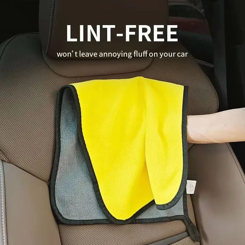 

1/3/5pcs Microfiber Cleaning Towel Super Absorbent Thicken Soft Drying Cloth Car Body Washing Towels Double Layer Clean
