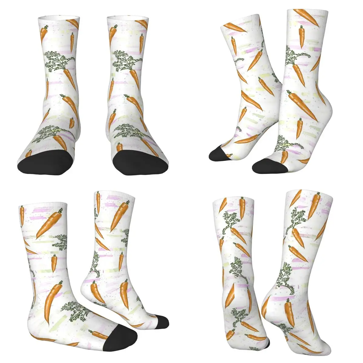 

Adorable Carrots Vegan Plant Spring Socks Harajuku Super Soft Stockings All Season Long Socks for Unisex Valentine's Day Gifts