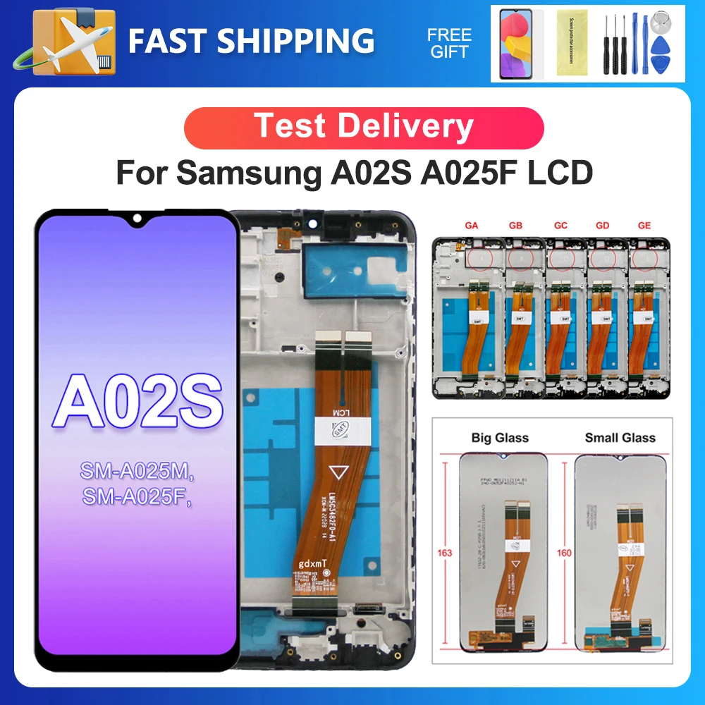 A02S For Samsung 6.5''OEM For A025 A025F A025G A025M A025V A025A LCD Display Touch Screen Digitizer Assembly Replacement