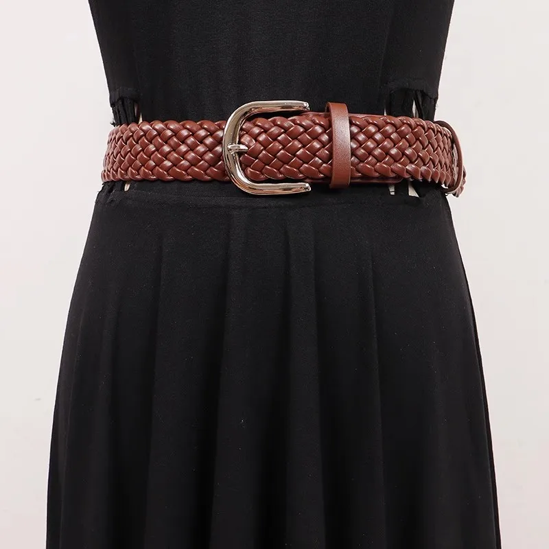 المرأة خمر بولي Leather الجلود محبوك فستان Cummerbunds الكورسيهات حزام الخصر أحزمة الديكور واسعة حزام R2722