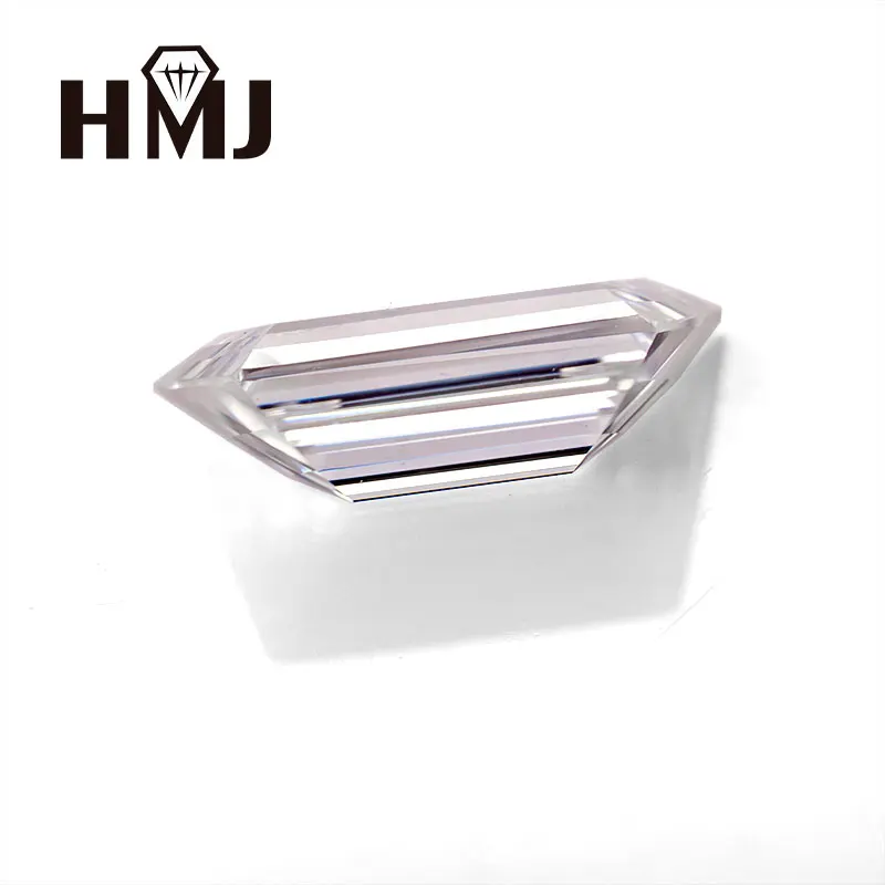 HMJ Loose Moissanite Trapezoid Step Cut Boat Shape D Color VVS1 Excellent Diamond  for  Engagement Jewelry Making with GRA