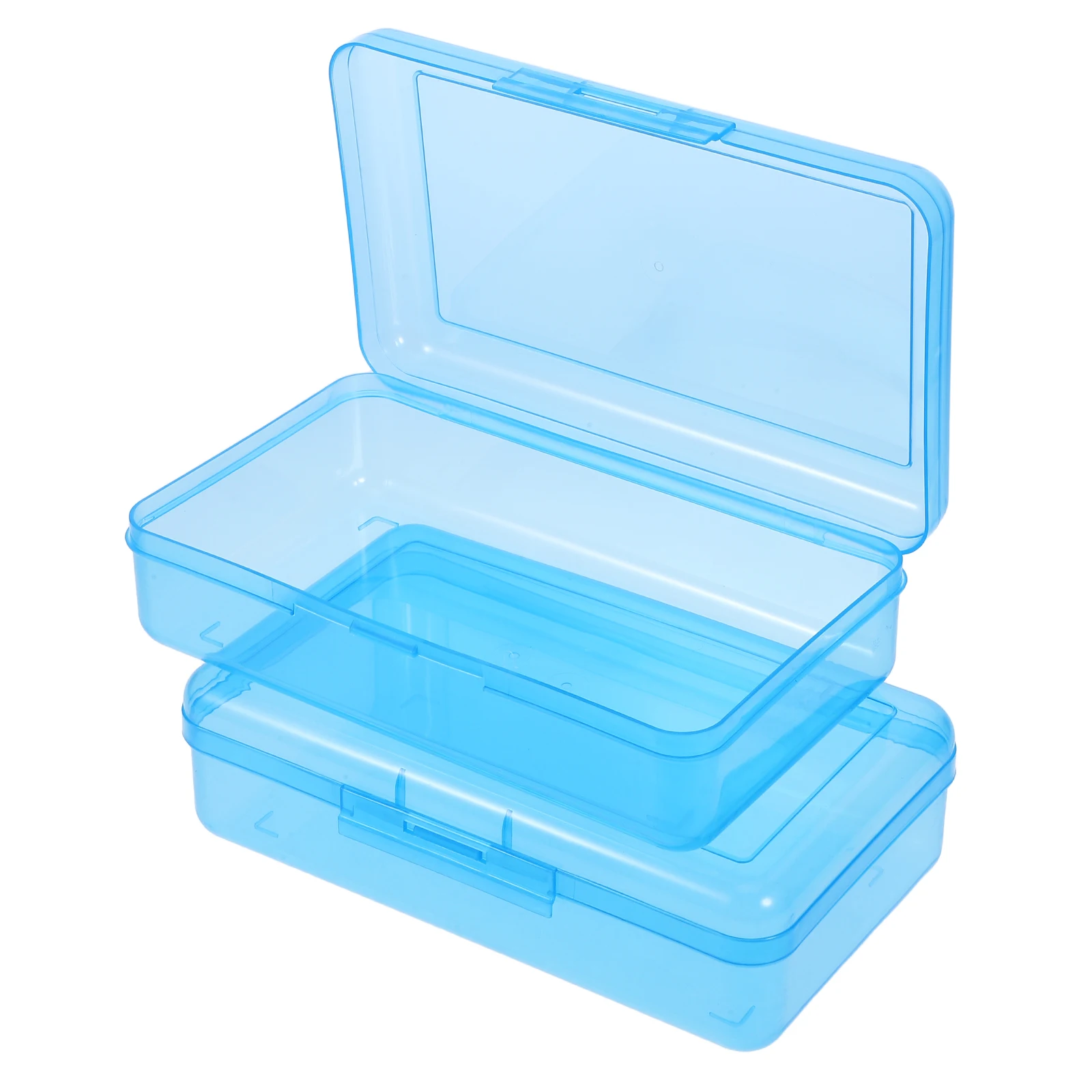 

2 Pcs Plastic Pencil Case Clear for Exams Teen Girls Stationery Box Blue Child