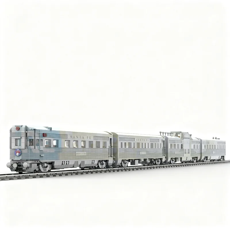 3943pcs MOC Train Santa Fe Super Chief Car Set 2 Model Building Blocks Construction Toys Christmas Gift DIY Assemble Creative