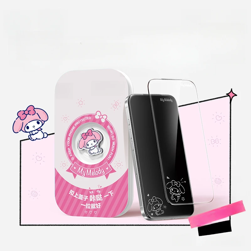 Kawaii Cartoon Cinnamoroll Onzichtbare Schermbeschermer voor iPhone 17 Air 16e 15 14 13 Pro Max Kt Kat Gehard Glas Volledige Bescherming