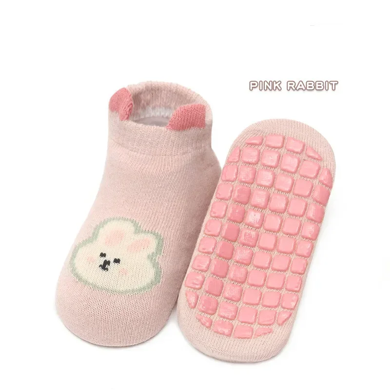 Xgnvpy kaus kaki pendek untuk balita, kaus kaki pendek katun lembut motif hewan kartun imut, kaus kaki lantai musim semi dan panas untuk bayi baru lahir