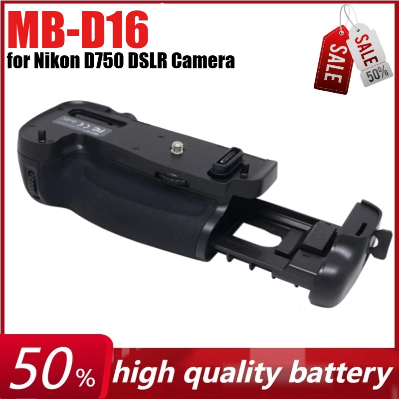 

MB-D16 Vertical Battery Grip Holder for Nikon D750 DSLR Camera Work with EN-EL15 Battery or 6Pc AA Batteries