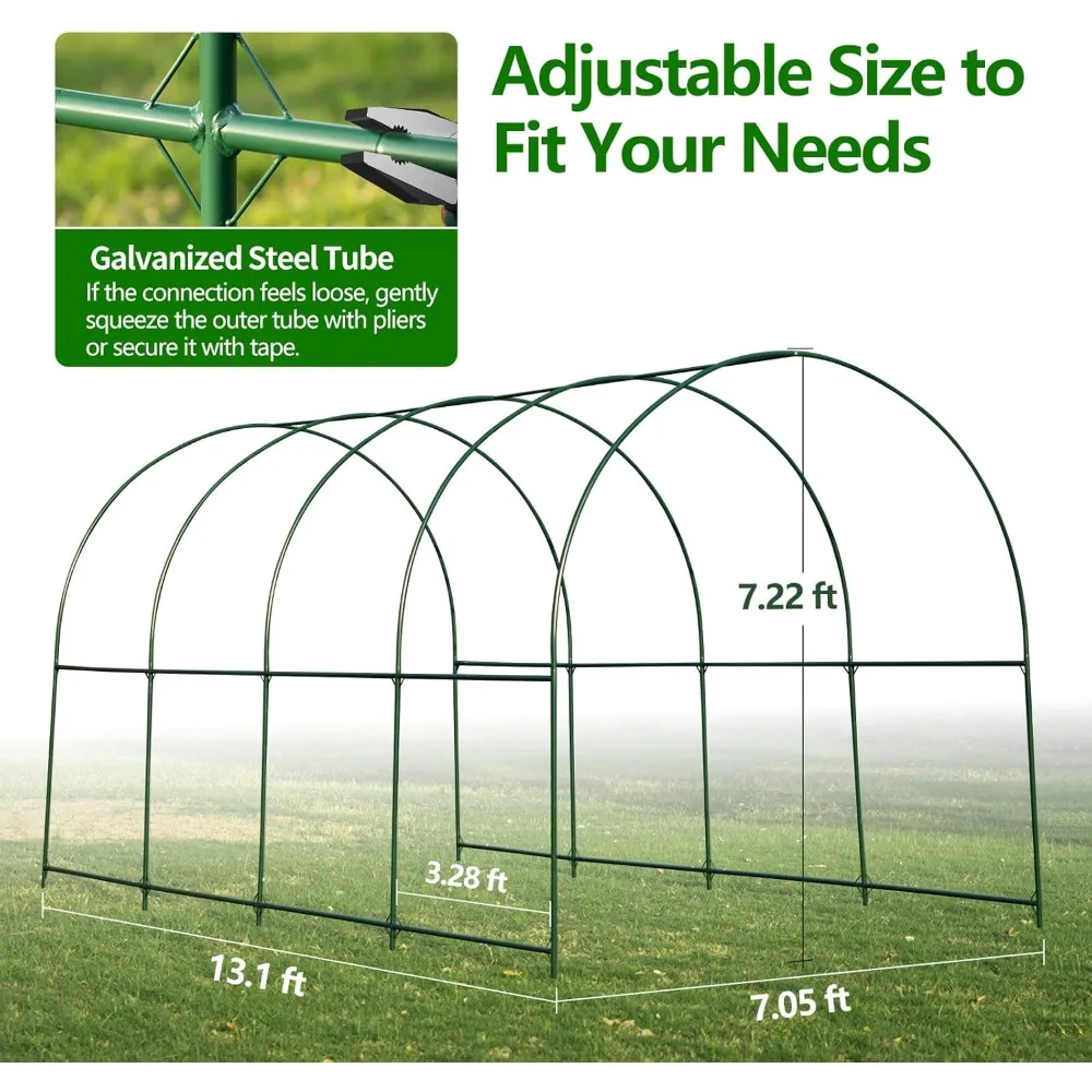 Grote steunboog voor tuinklimplanten, 13,1 x 7,05 x 7,22 voet, robuuste plantenklimboog, multifunctioneel steunframe