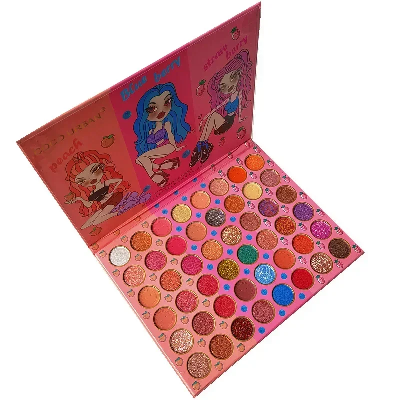 Cartoon Patroon 48 Kleuren Oogschaduwplaat Shimmer Mat Glinsterend Poeder Sequels Make-Up Oogschaduwpalet Schattige Gliter Voor Ogen