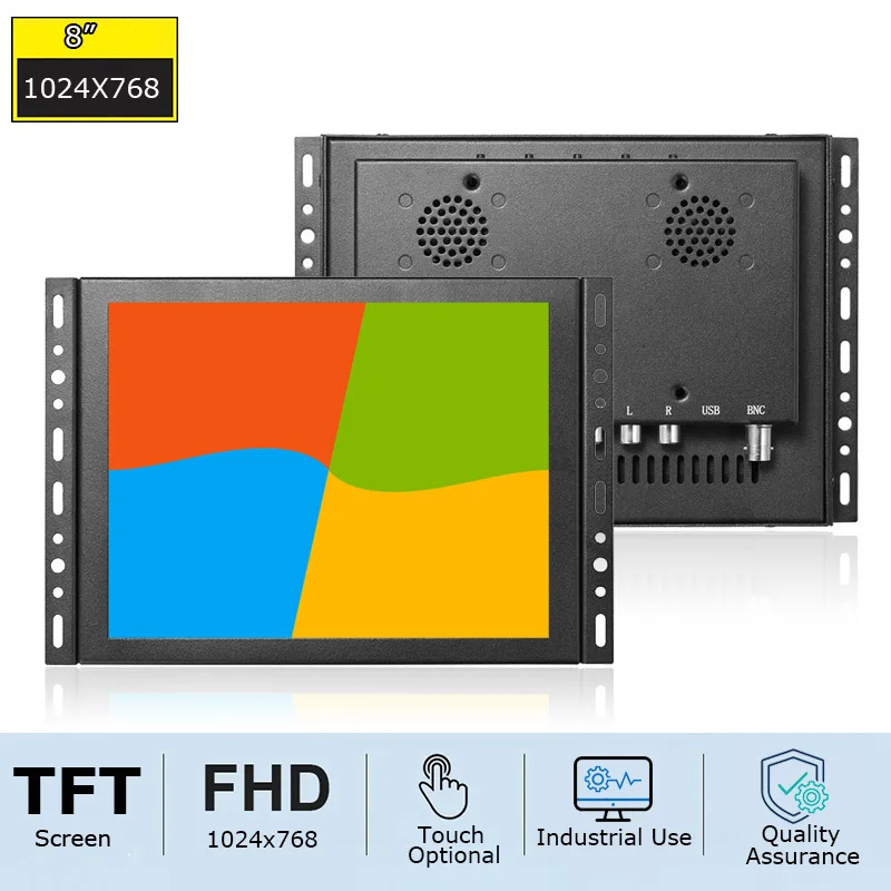 8 Inch Open Frame Industrial Touch Screen Lcd Monitor With Resolution 1024x768