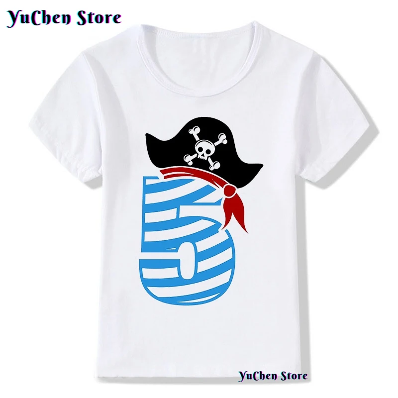 Happy Birthday Skull Pirate 5 6 7 Year Old Graphic T-shirts Boy T-shirt Boys-Clothing Kids Clothes Girls Shirts Children T-shirt