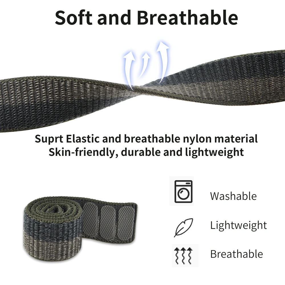 حزام نايلون حلقي لـ Epix Pro ، 22 دقيقة ، 26 دقيقة ، 51 ، 47 Garmin ، Mk2i ، Mk1 ، إندورو ، مارك ، Gen 2 ، أساور معصم خارجية مجدولة