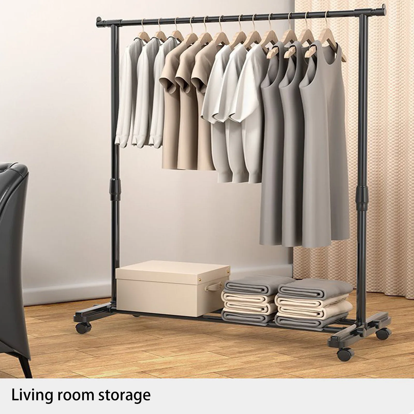 Clothes And Hats Iron Rack Floor To Ceiling Bedroom Hanging Clothes Rack Household Clothes Rack Economical Movable Storage Rack