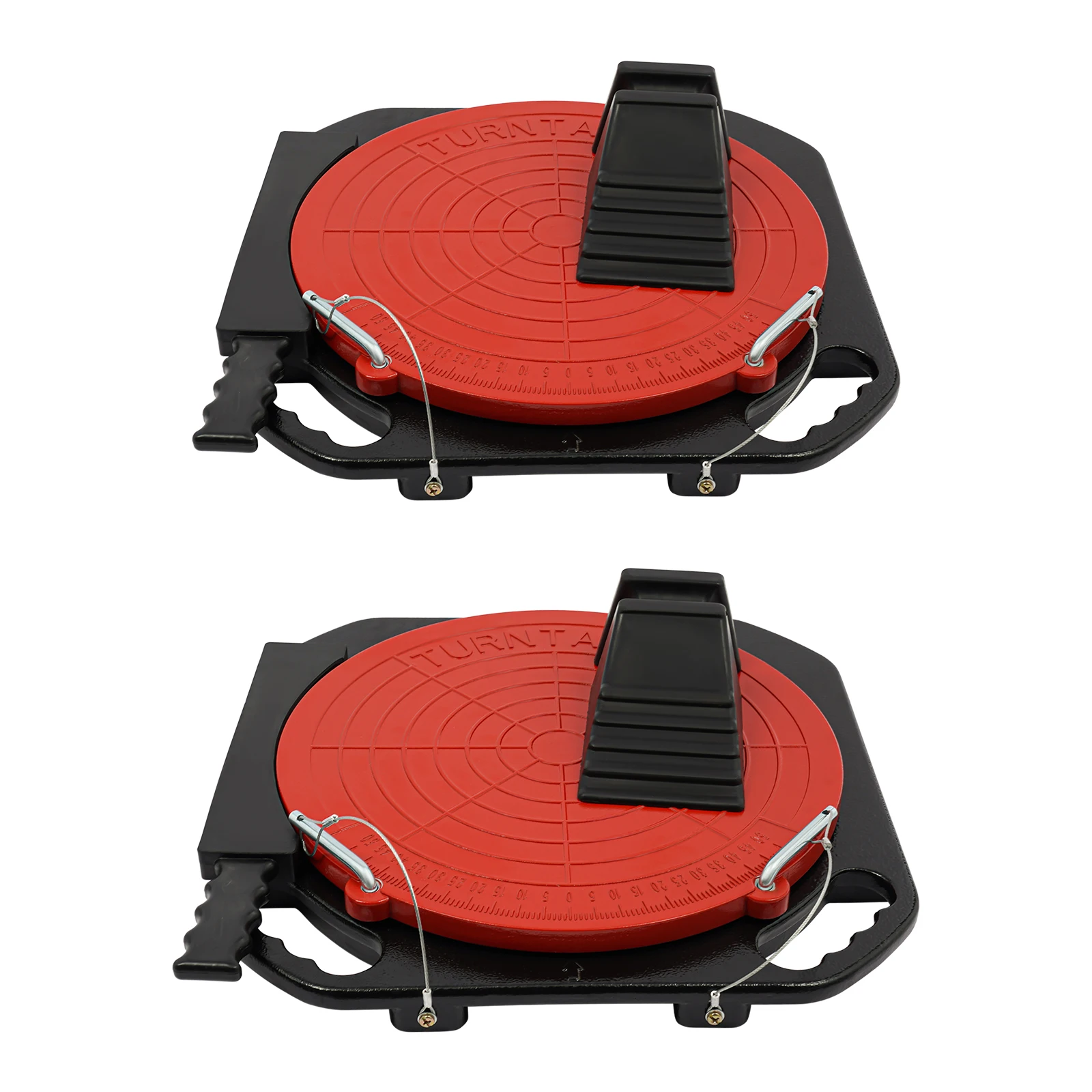 2-delige wieluitlijningsset met draaiplaten (3T draagvermogen), 360° °   Draaibare wieluitlijnapparaat (maat: 40*40*5cm) voor autoreparatiewerkplaats - afbeelding 1