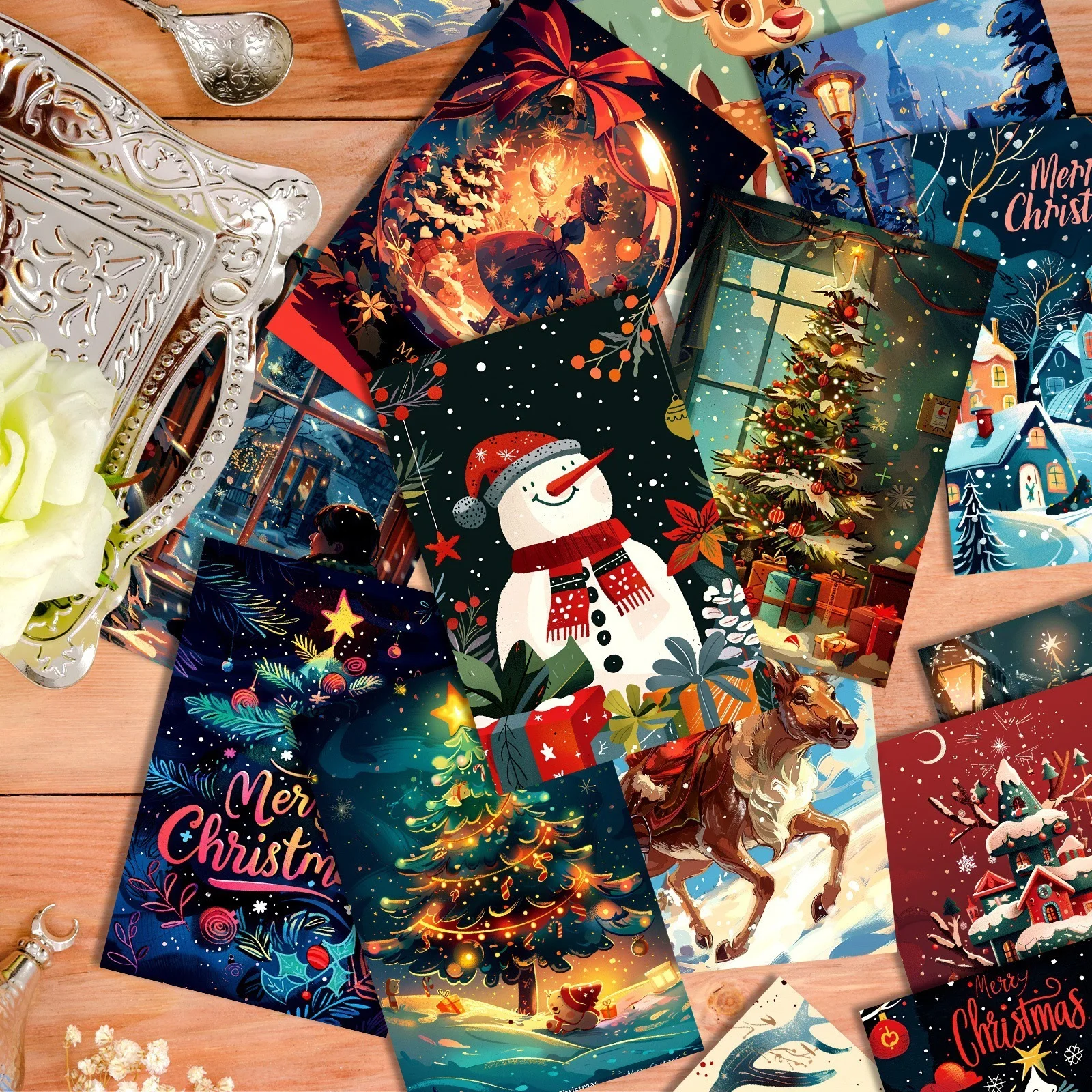 50pcs Vintage Christmas Cards - огляд і ціна Papercraft Supply Invitation