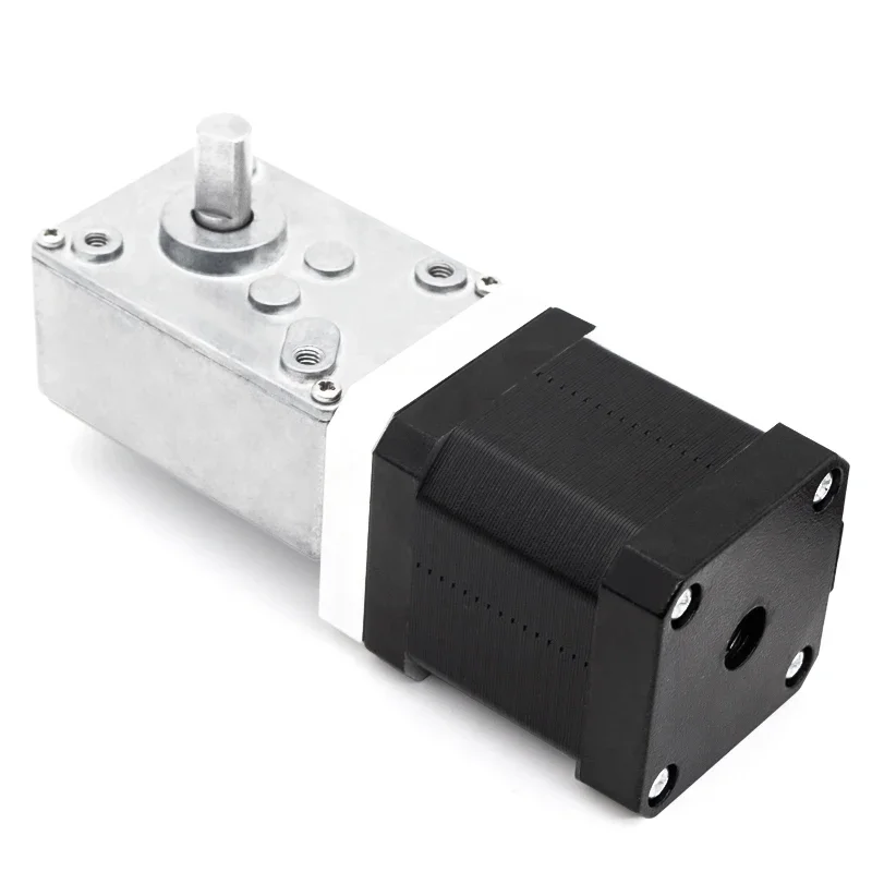 

UMOT Nema14 Reduction Ratio 1:37.3/1:62/1:87/1:149/1:192/1:252/1:324/1:576/1:970 Output Torque 3.5Nm Worm Gearbox Stepper Motor